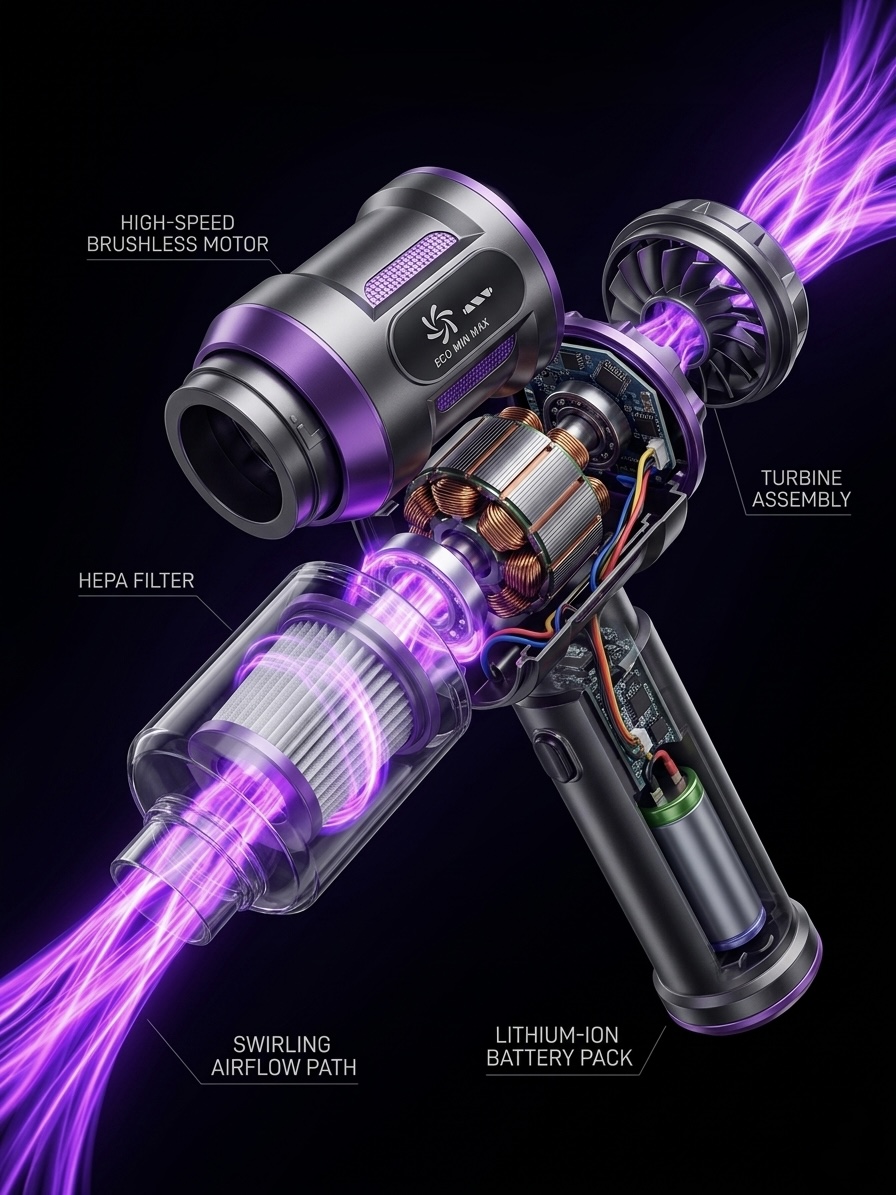 Haven Pro brushless motor core glowing purple